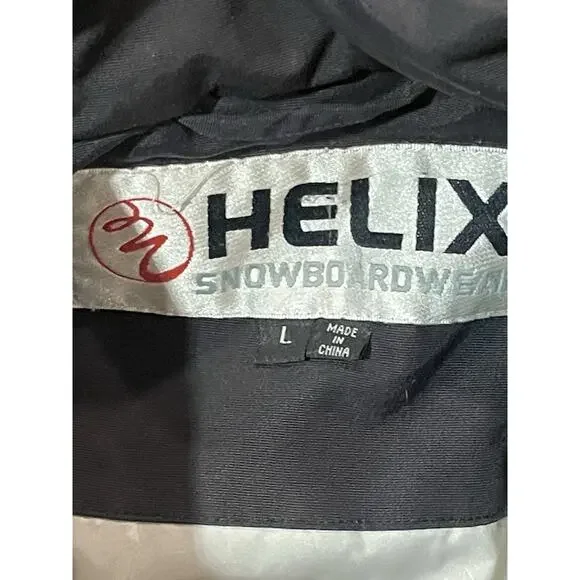 Helix Snowboarding Jacket Mens L Black White Logo